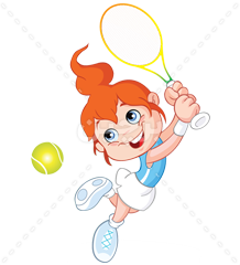 عکس دوربری شده و کارتونی دختر تنیس باز
