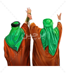 عکس دوربری شده بالا بردن دست امام علی علیه السلام در غدیر خم توسط حضرت محمد صل الله علیه و آله