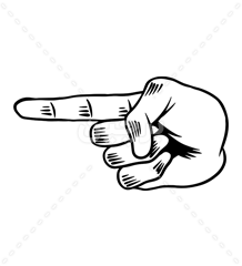 وکتور دست انسان در حال اشاره با انگشت به سمت چپ