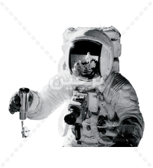 عکس بدون زمینه فضانورد آمریکایی روی کره ماه png