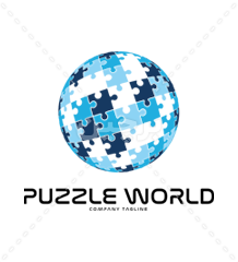 لوگوی png کره زمین با الگوی پازلی
