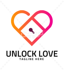طراحی لوگوی قلب به شکل قفل